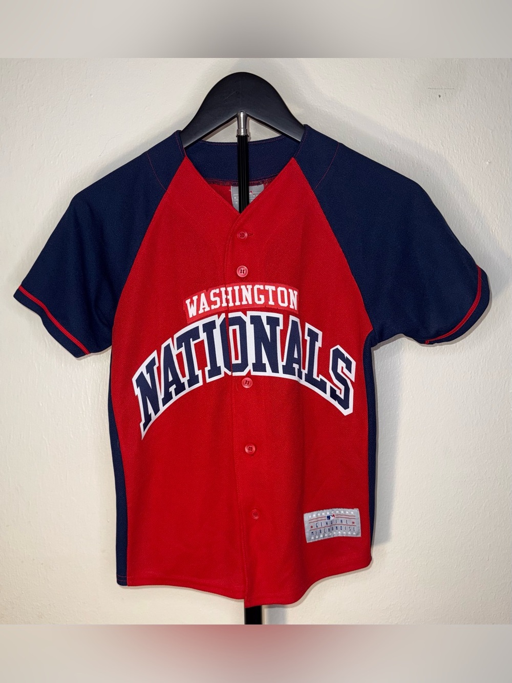 MLB Genuine Merchandise Washington Nationals button-front baseball jersey, YS